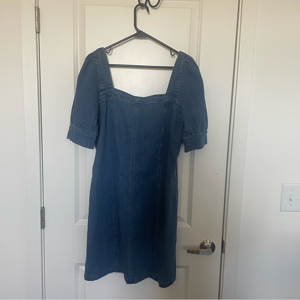 Denim Short Sleeve Mini Dress
